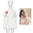 thumbnail image 2 of Kit de disfraz de enfermera de hospital Timcorr con vestido de enfermera gorro de enfermera medias de red, 2 of 7