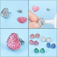 thumbnail image 4 of 210pcs 90 Pairs Heart Flat Round Resin Cabochons Druzy Cabochons Stud Earring Findings Flat Back Dome 9 Colors with 10pcs Stud Earring Findings 10pcs Ear Nuts for Earring Jewelry Making, 4 of 7
