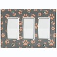thumbnail image 1 of Metal Light Switch Plate Cover Puppy Dog Paw Prints Green Brown DOG033, 1 of 13