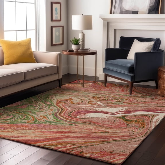 Addison Rugs Mayfield Premium Machine Washable Transitional Abstract Coral Rectangle Rug, 5' x 7'6"