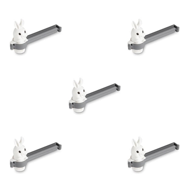 Yuarrent Clip de sellado para bolsa de almacenamiento de alimentos, sellador a prueba de humedad, abrazadera para cereales, utensilios de Gris blanco 5Conjunto