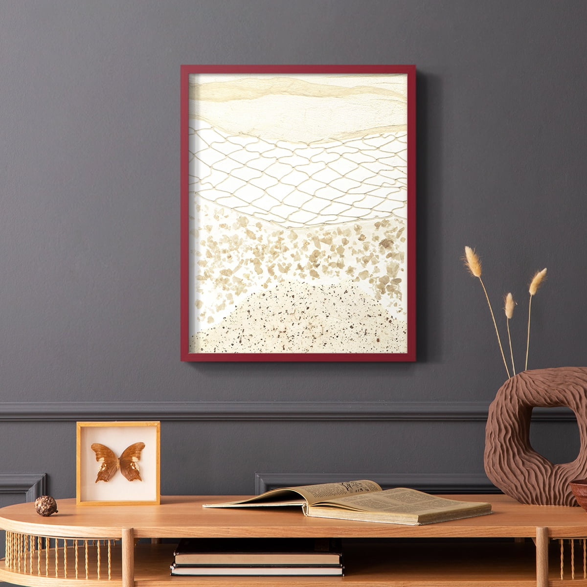 Coast Away II Framed Print in Red Solid Wood Framed Print No Nail Hanging