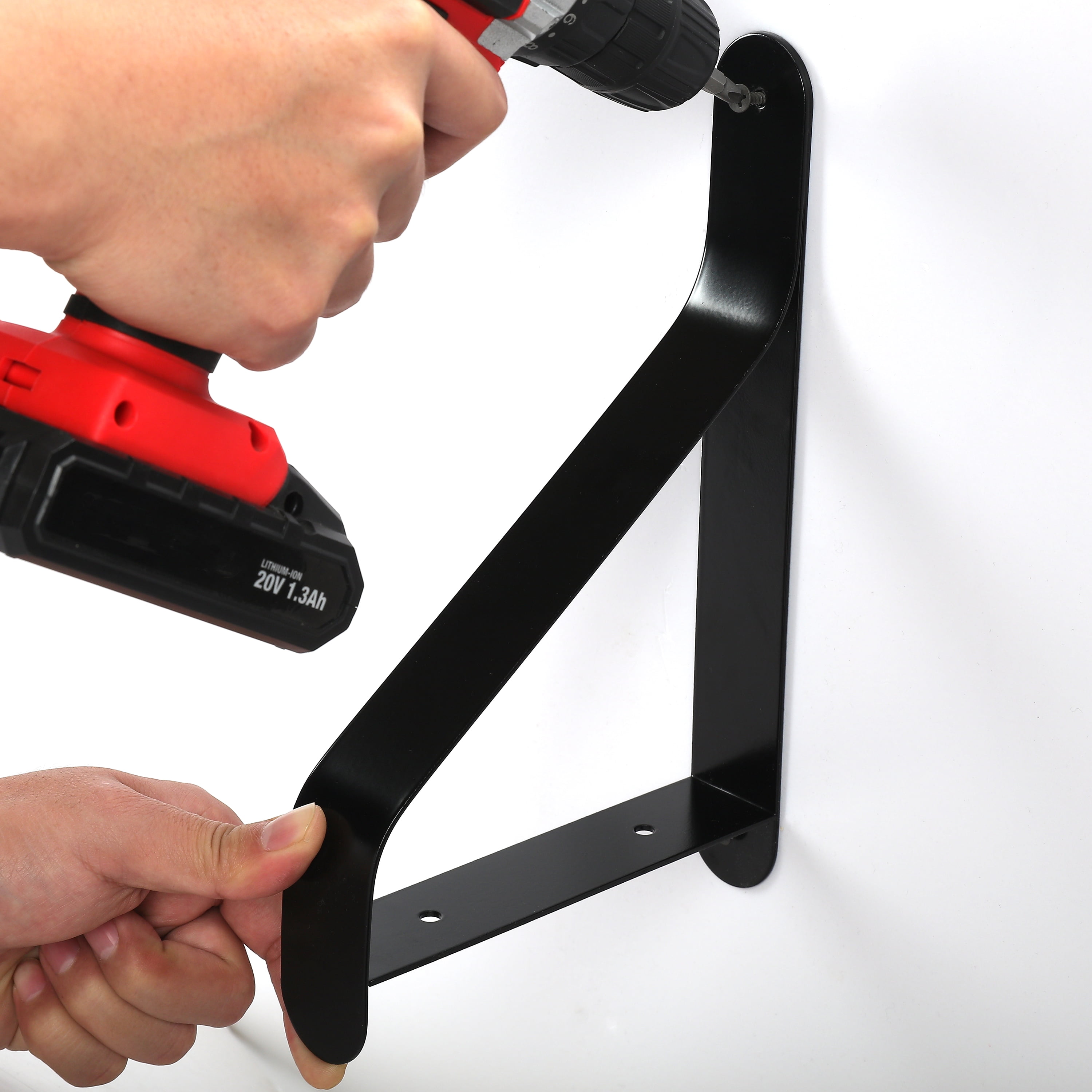 Hyper Tough 6-Inch Black Metal Ribbon Shelf Bracket, 8134