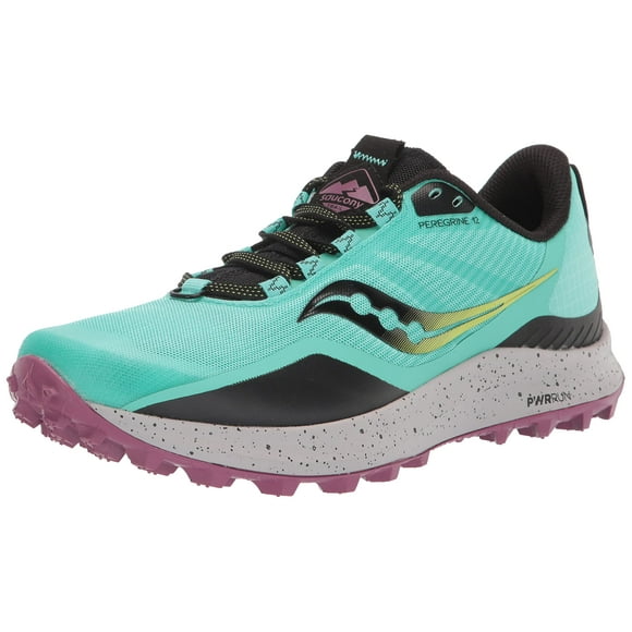Saucony Women's Peregrine 12 Running Shoe, Cool Mint/Acid, 10