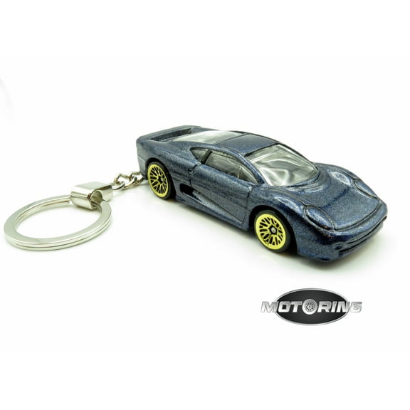 Keychain Jaguar XJ220 Black Car Rare Novelty 1:64 Diecast