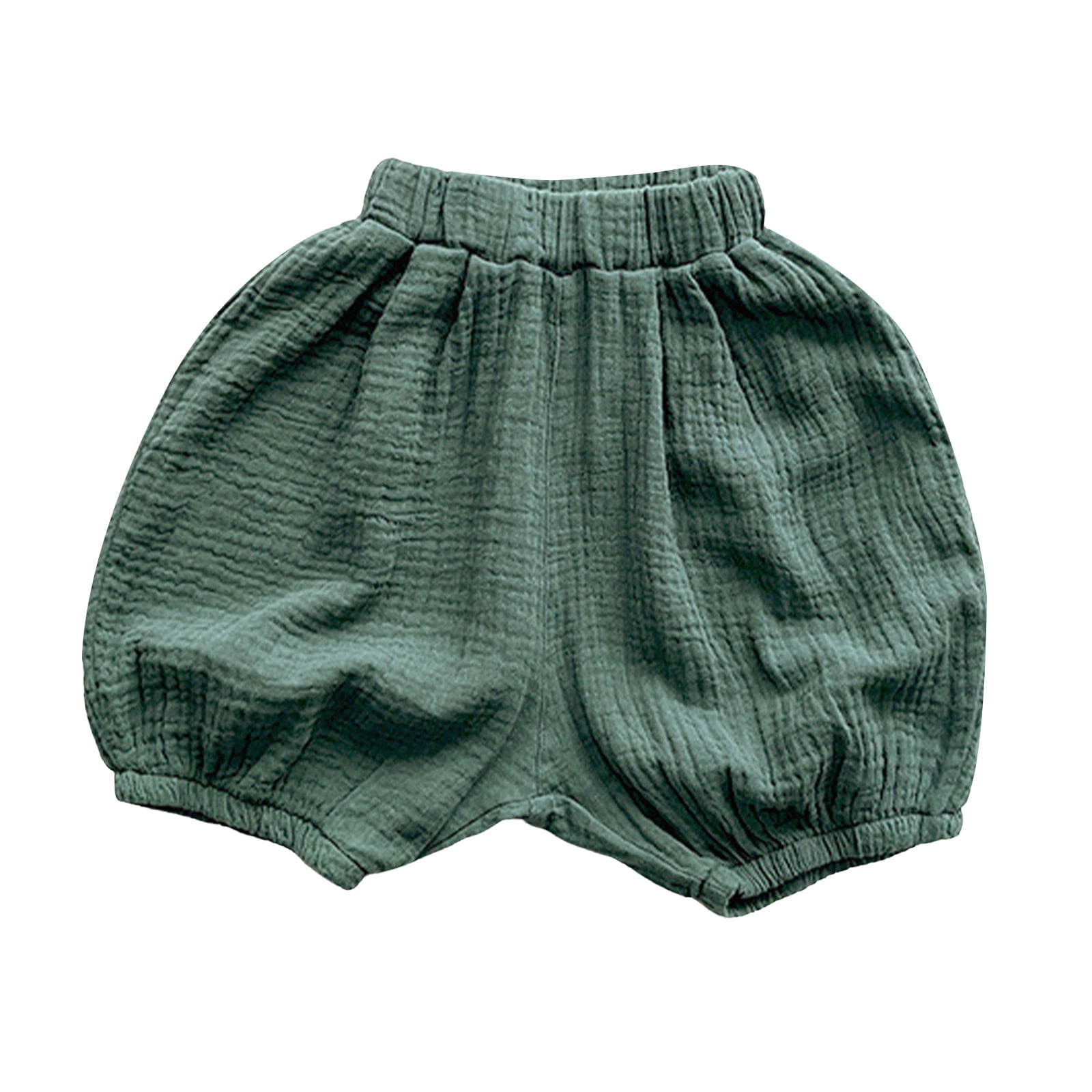 UACY Baby Bloomers for Boys Girls Cotton Linen Bubble Shorts 𝐃iaper 𝐂overs Infant Solid Underwear Cute Summer Clothes ﻿ (Blackish Green, 5-6 Years)