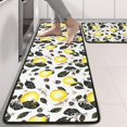 thumbnail image 2 of Kitchen Rugs Sets Of 2,Yellow Lemon Fruit Berries White Pattern Anti Fatigue Kitchen Mat Rugs Non Slip Washable,Decorative Kitchen Floor Mats for Kitchen,Sink,Laundry,17"x47"+17"x47", 2 of 5