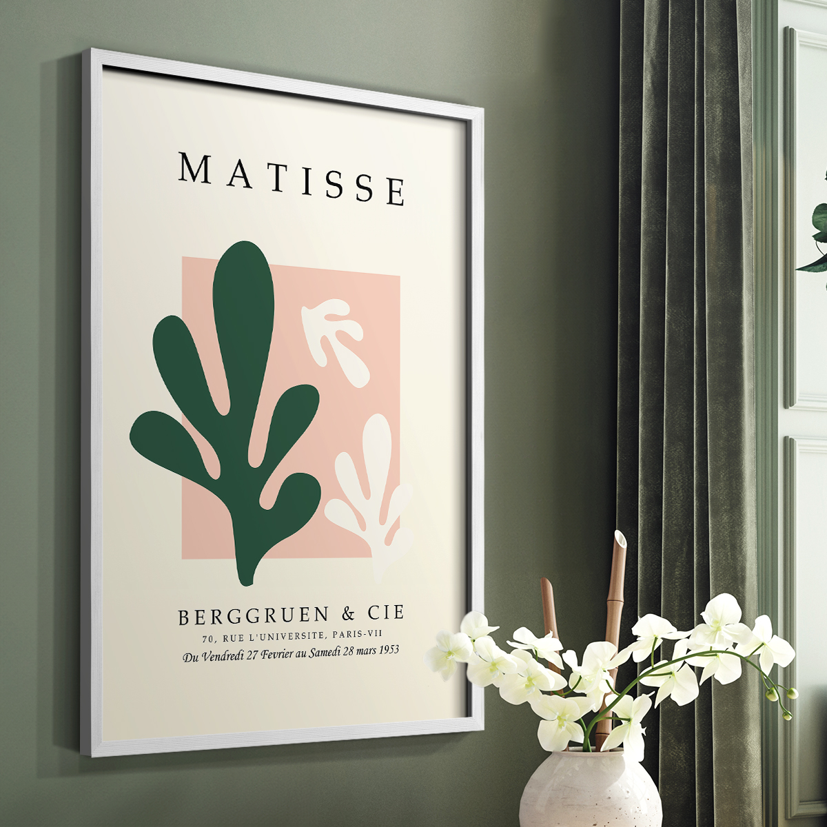 Matisse CCCLI in White Solid Wood 8 x 10 Framed Print