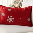 thumbnail image 5 of SAFAVIEH Falling Snow Pillow, 12" x 20", Red, 5 of 6