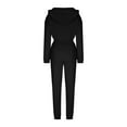 thumbnail image 5 of aidice Rompers for Women Casual Drawstring Elastic Waisted Hooded Zip Fitting Solid Color Jogger Pants Jumpsuit, 5 of 7