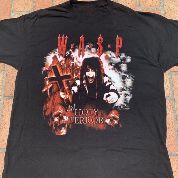 Vintage W.a.s.p. World Domination 90s Cotton Black Unisex S-234XL T-Shirt NL2856