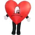 thumbnail image 2 of Inflatable  Heart Mascot Costume Adult Full Body Blow Up Halloween Party Cosplay Suit,Height 4'11"-6'3",Sad, 2 of 6