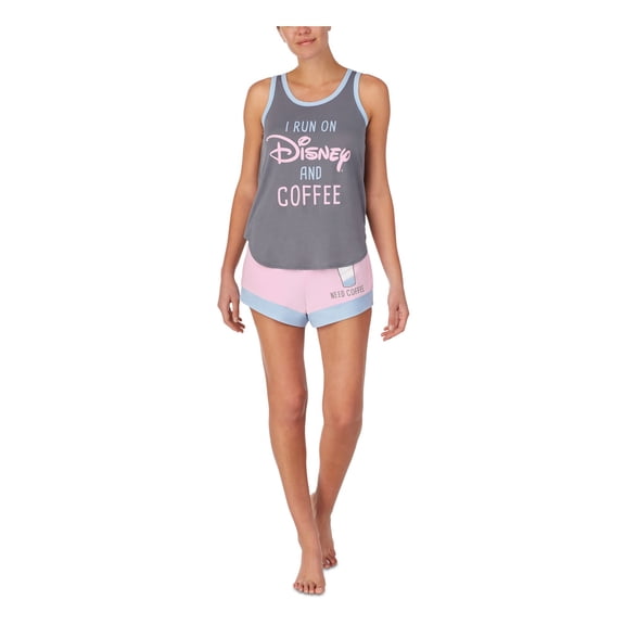 HYBRID APPAREL Sets Gray Elastic Band Printed Sleeveless Round Neck Tank Everyday  Size S