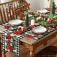 thumbnail image 5 of HomeEver Black White Buffalo Plaid Holly Pine Cones Christmas Balls Placemats Set of 4, 12x18 Inch Seasonal Winter Table Mats for Party Kitchen Dining Decor, 5 of 6