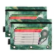 thumbnail image 2 of Green Gold Marble 2 Pack Pencil Pouch for 3 Ring Binder Smooth Zipper Folders with Pockets Clear Window Pencil Case, 2 of 6
