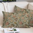 thumbnail image 2 of Vintage Spring Floral Throw Pillow Covers, Farmhouse Flowers Green Vintage Soft Breathable Pillow Cases with Invisible Zipper for Sleeping, Small Pillowcases for Couch Bed Sofa Chair 16x24 Inches, 2 of 9