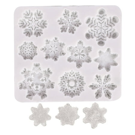 

XIAOFFENN Christmas Baking Mold DIY Snowflake Fondant Chocolate Silicone Mold Cake Decoration Tools Kitchen Baking Tools