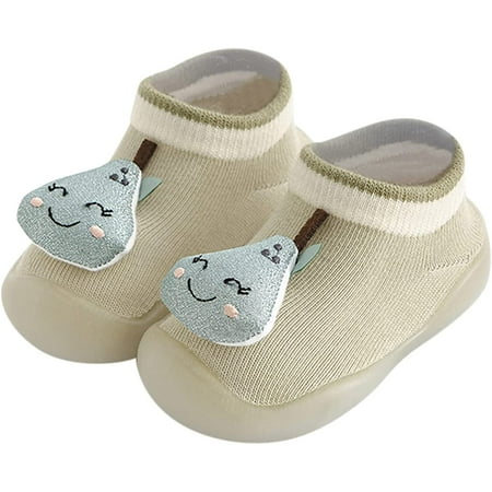 

QWZNDZGR Baby Socks Anti Skid Rubber Soft Sole Slippers Non-Skid Indoor Slipper Shoes Socks Booties First Walking Shoes