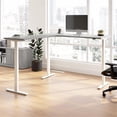 thumbnail image 1 of Scranton & Co Engineered Wood 72W L-Shaped Standing Desk in Platinum Gray, 1 of 7