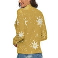 thumbnail image 3 of Snow Flake Christmas Women's Turtleneck Sweater Long Sleeve Ribbed Fitted Turtle Neck Casual Fall Winter Collection Top 2XL, 3 of 4