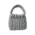 thumbnail image 2 of Bolso de Ganchillo para Mujer Bolso de Hombro Bolso de Mano Tejido Grueso a La Moda perfecl Gris Tamaño 22 cm x 18 cm x 13 cm, 2 of 8