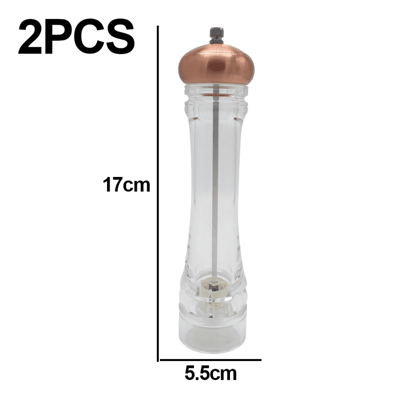 Salt And Pepper Grinder, Refillable Acrylic Pepper Mill Adjustable To  Ceramic Core And Roughness,Suitable For A Variety Of Spices - Yahoo Shopping