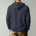 thumbnail image 7 of Rvwovn Men's Hooded Button Down Shirt - Cotton Linen Casual Lightweight Beach UV Protection Top, 7 of 7