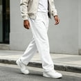 thumbnail image 4 of Resicozy Baggy Sweatpants Men Wide Leg Elastic Waist Drawstring Athletic Loose Jogger Lounge Sweat Pants with Pockets White 2XL, 4 of 7