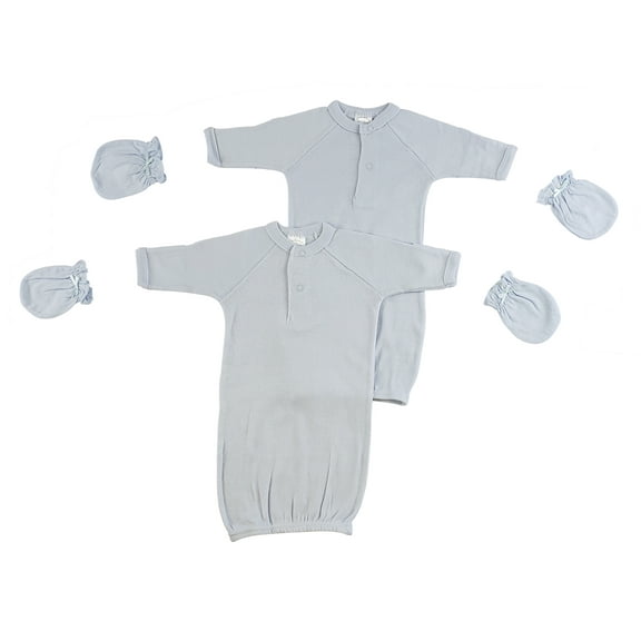 Preemie Boys Gowns and MIttens