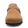 thumbnail image 4 of Litfun Suede Clogs for Women Cork Footbed Leather Sandals Arch Support Potato Shoes with Adjustable Buckle, Brown, 4 of 7