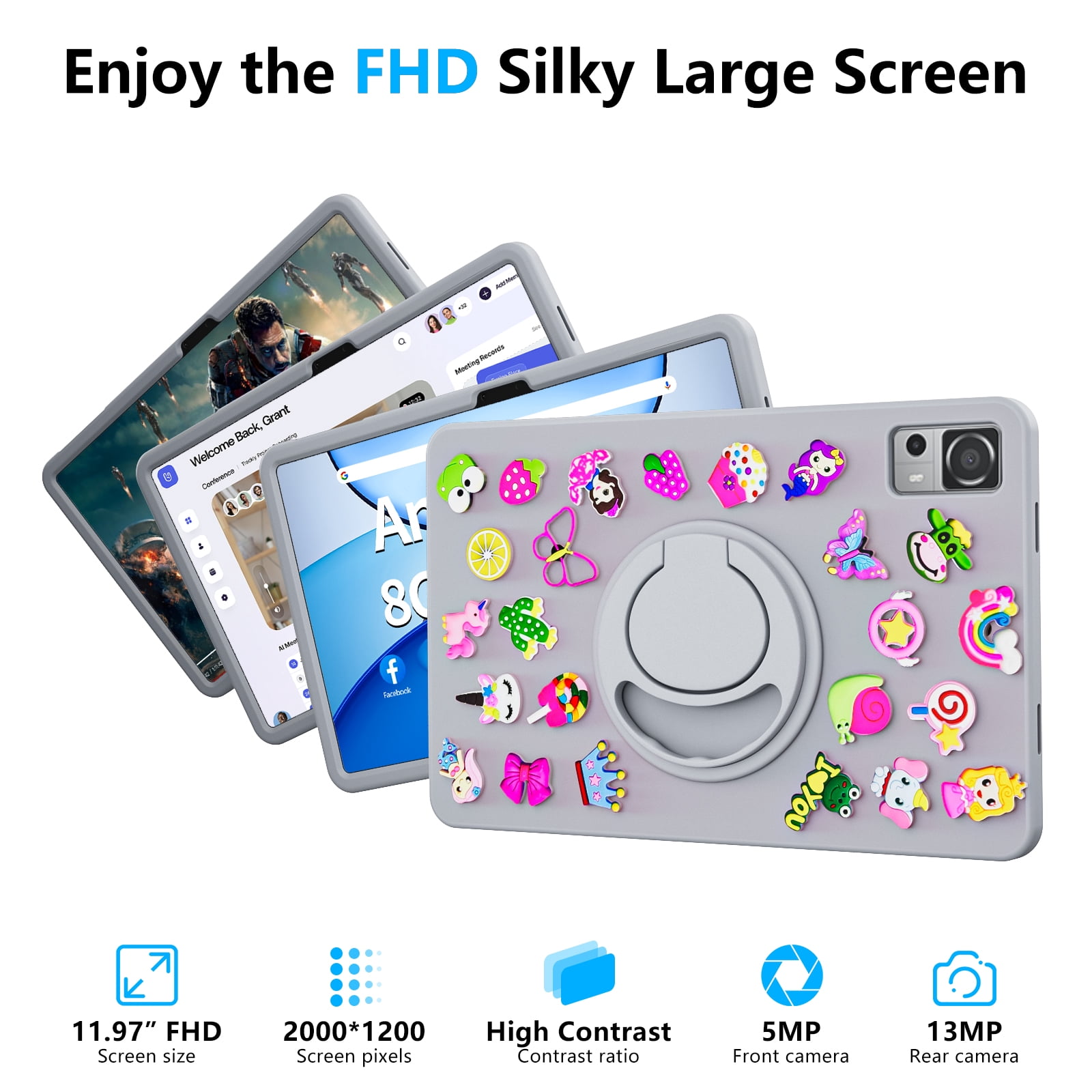 UXD Android 13 Tablet 10 Zoll – 12 GB RAM, 256 GB Speicher, 4G LTE, 8000 MAh Akku