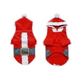 thumbnail image 3 of Santa Claus Christmas Dog Hooded Coat, Warm Thick Fleece Pet Sweater, Funny Holiday Cosplay Outfit for Small Puppies & Cats, 3 of 9