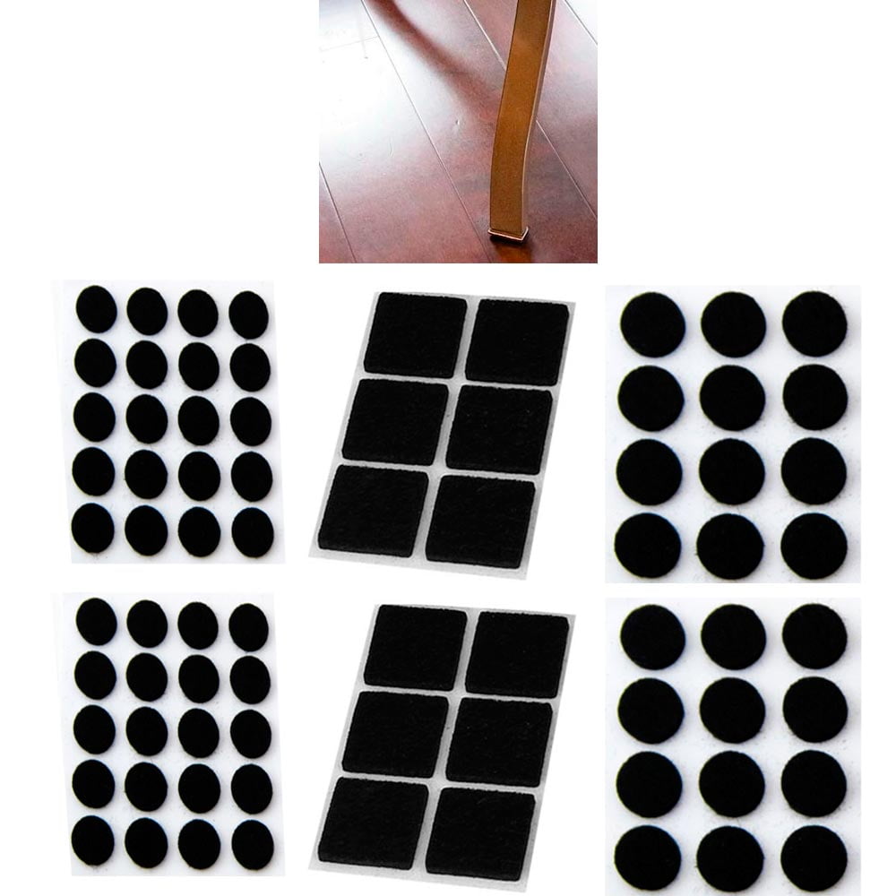 24 x Self Adhesive Shape Felt Pads Furniture Floor Scratch Protector Black 0.87" 