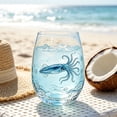 thumbnail image 4 of SLYNSHome Sea Theme Stemless Wine Glass with Watercolor Blue Marine Print, Clear Drinking Tumbler Cup for Water Wine and Daily Home Decor, 4 of 7