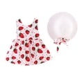 thumbnail image 2 of LoyisViDion Baby Girls Dress Clearance Toddler Baby Kids Girls Sleeveless Strawberry Print Princess Dress Hat Outfits Red 1-2 Years, 2 of 8