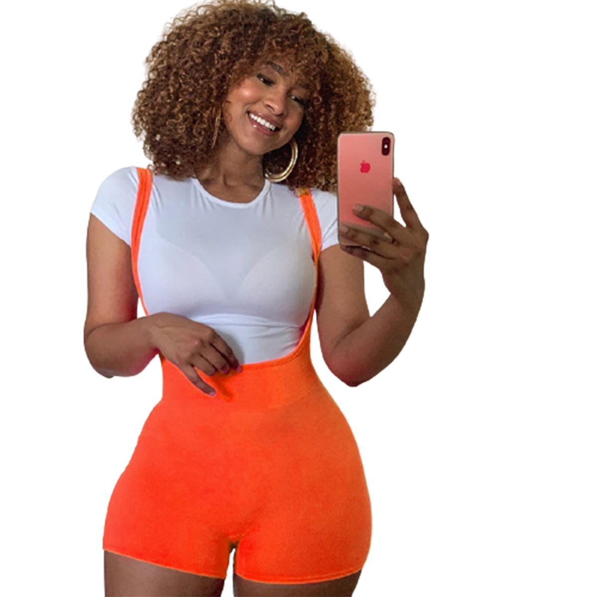 High waisted short overalls Clearance