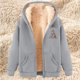 thumbnail image 1 of Chaqueta y sudadera informal con capucha de manga larga para mujer, con estampado de moda, de polar y capucha, 1 of 4