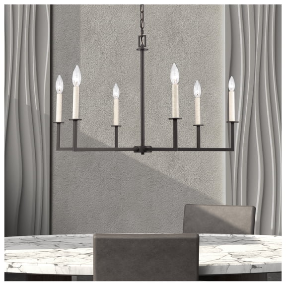 Elk Home 30-Inch Wide Dunne Chandelier, Transitional, Matte Black