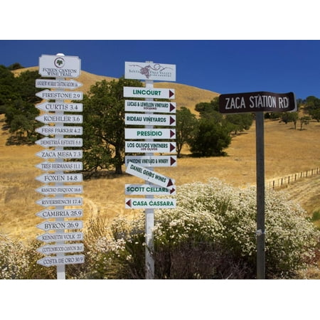 Winery Signs, Santa Ynez Valley, Santa Barbara County, Central California Print Wall Art By Richard