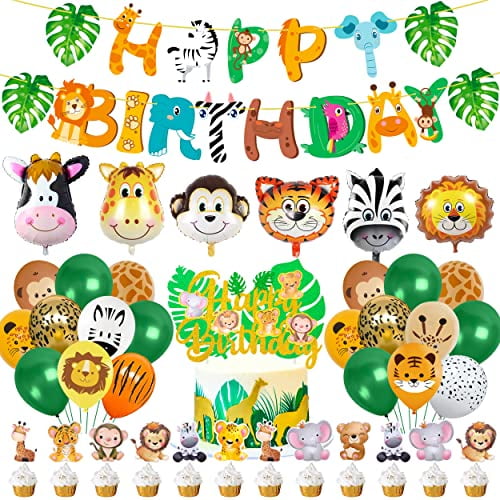 Details about   x2 Personalised Birthday Banner Jungle Children Kids Party Decoration 72 