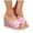 Pink, variant on Women's Wedge Dress Slides Sandals Fashion Sparkly Peep Toe Platform Extra High Heels Slip on for Ladies