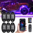 thumbnail image 1 of Mistaha RGB Undercarriage Light Kit with 24-Key Remote Control - Bluetooth APP Control/16 Million Color Options/High Brightness - Set of 6 Rock Lights., 1 of 7