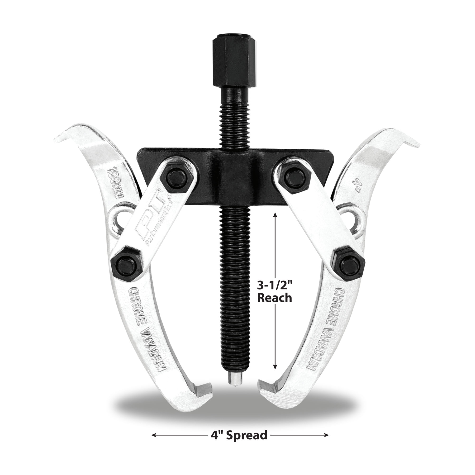 Performance Tool W84500 4-Inch 2 Jaw Gear Puller Removal Tool for Gears, Pulley, and Flywheel  (4" Spread, 3-1/2 Reach)