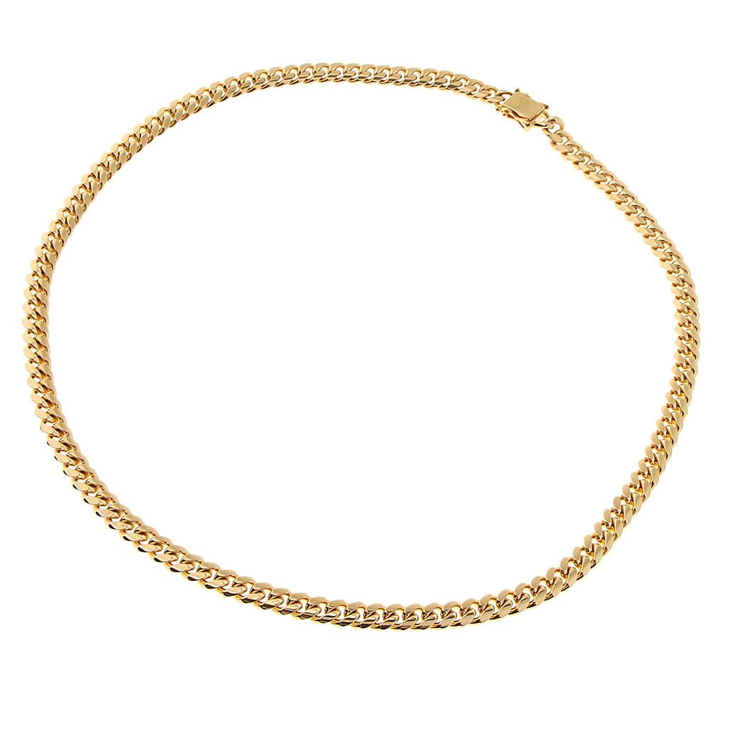 Men's Plated Chain Hip Hop Necklace 8mm 10mm 12mm Wide 8mm 61cm