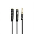 thumbnail image 1 of 3.5mm Jack Headphone+Mic Audio Splitter Gold-Plated Aux Extension Adapter Cable Cord for Computer PC Microphone audio cable, 1 of 9