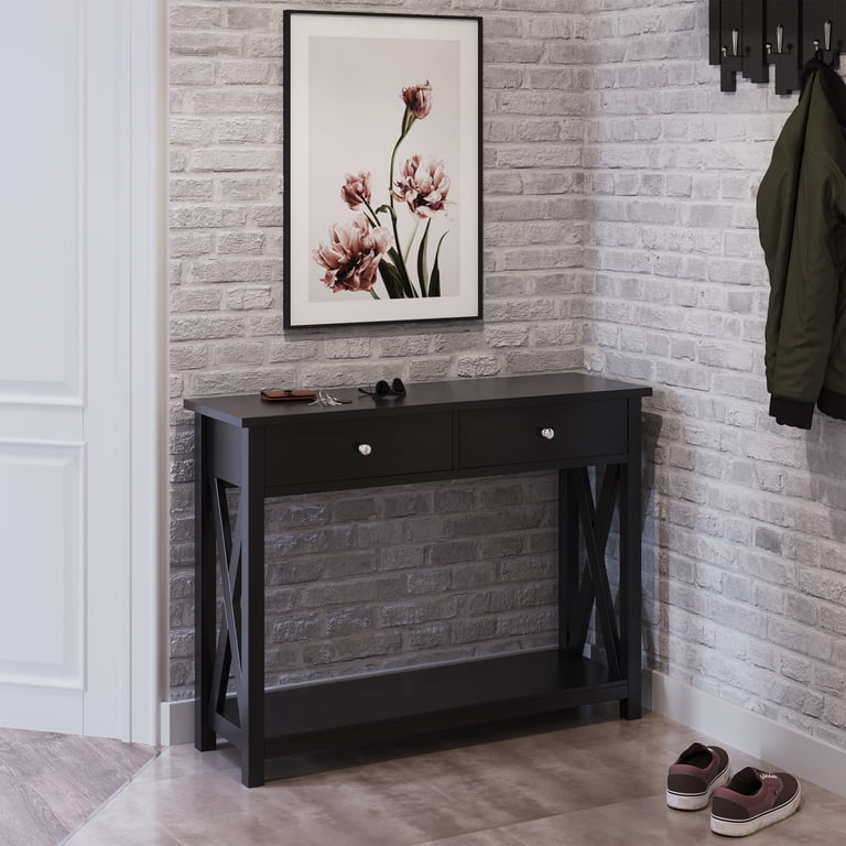 Lavish Home Console 2-Tier Entryway Table with Two Drawers