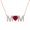 Red - Ruby, variant on Women's "Mom" 1 CT TGW Created Ruby and Diamond Rose Gold Flash Plated Sterling Silver Necklace
