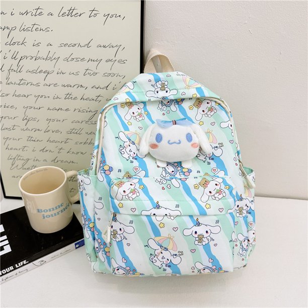 Sanrio-mochila escolar con estampado de dibujos animados para niños, morral informal de tela Oxford de gran capacidad, accesorios para muñecas, novedad de 2024
