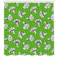 thumbnail image 3 of Retro Shower Curtain, Digital Drawings of Broccoli on Tiny Polka Dots, Fabric Bathroom Set with Hooks, 69W X 84L Inches Extra Long, Lime Green Earth Yellow Charcoal Grey and White, by Ambesonne, 3 of 3