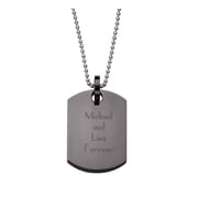 Personalized Planet Black Stainless Steel Engraved Dog Tag Pendant